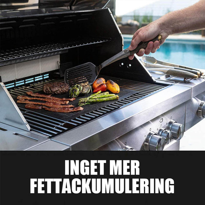 Schwarze antihaft Grillmatte für sauberes BBQ-Grillen, ideal für Fleisch und Gemüse, hitzebeständig bis 700°F, leicht zu rein