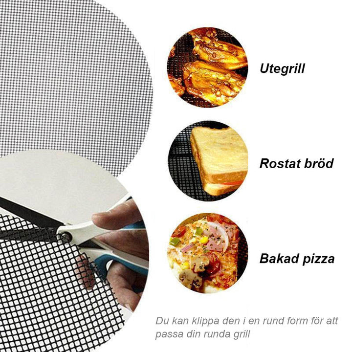 Schwarze antihaft Grillmatte für sauberes BBQ-Grillen, ideal für Fleisch und Gemüse, hitzebeständig bis 700°F, leicht zu rein