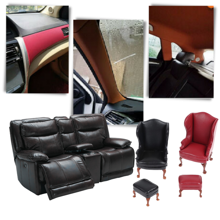 Selbstklebender Lederflicken, ideal für Möbel- und Kleidungsreparatur, in Schwarz, robustes Kunstleder, einfach anzubringen.