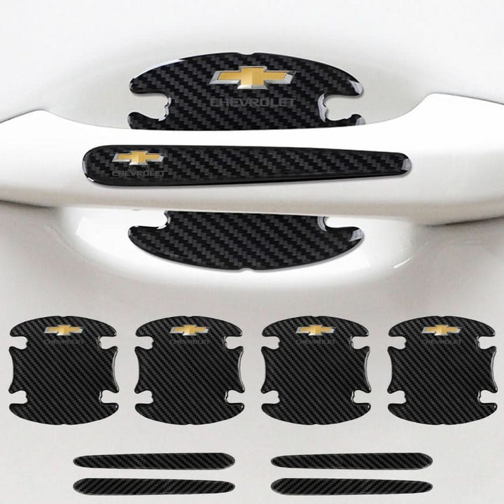 "Selbstklebendes Auto Türschutz Set im Carbon-Look mit universeller Passform und kratzfestem Design für effektiven Schutz."