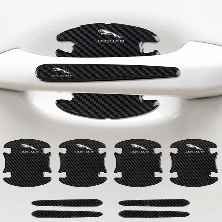 "Selbstklebendes Auto Türschutz Set im Carbon-Look mit universeller Passform und kratzfestem Design für effektiven Schutz."