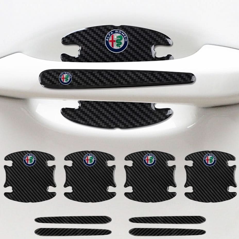 "Selbstklebendes Auto Türschutz Set im Carbon-Look mit universeller Passform und kratzfestem Design für effektiven Schutz."