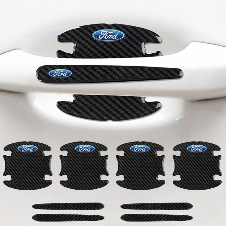 "Selbstklebendes Auto Türschutz Set im Carbon-Look mit universeller Passform und kratzfestem Design für effektiven Schutz."