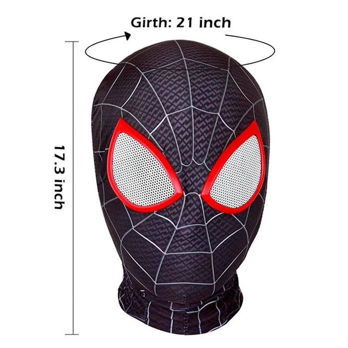 Superhelden-Maske für Kinder mit rotem Spinnennetzmuster, ideal für Rollenspiele und Fasching, elastisch und bequem.