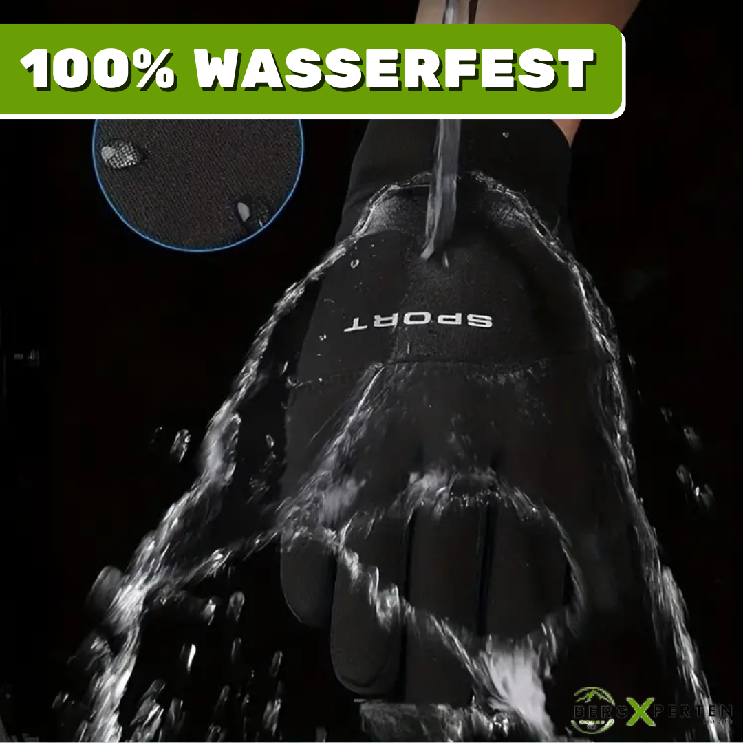 Thermohandschuhe in Schwarz mit Reflektoren, winddicht, wasserabweisend und touchscreen-fähig, für Outdoor-Abenteuer geeignet