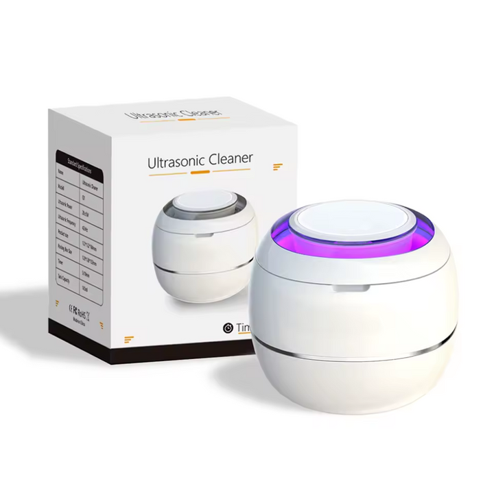 "Tragbarer Ultraschallreiniger für Zahnersatz, modern, kabellos, einfach, mobil, gründliche Reinigung in 5 Minuten"