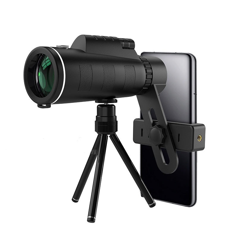 Tragbares 500X Pro Teleskop, schwarz, hoher Zoom, robustes Design für Astronomie, ideal für Sternbeobachtungen.