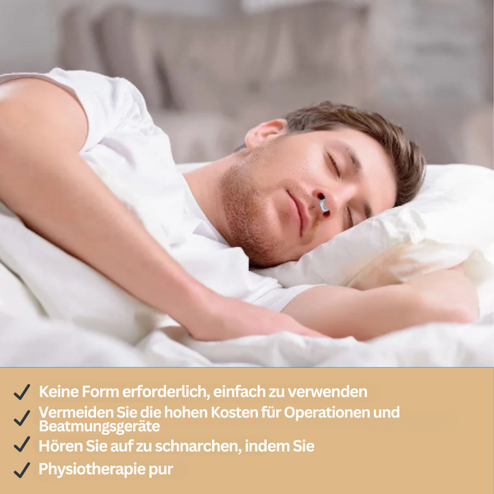 "Transparenter Anti-Schnarch-Nasenclip aus Silikon, schnarchreduzierend, öffnet Atemwege für bessere Luftzirkulation."