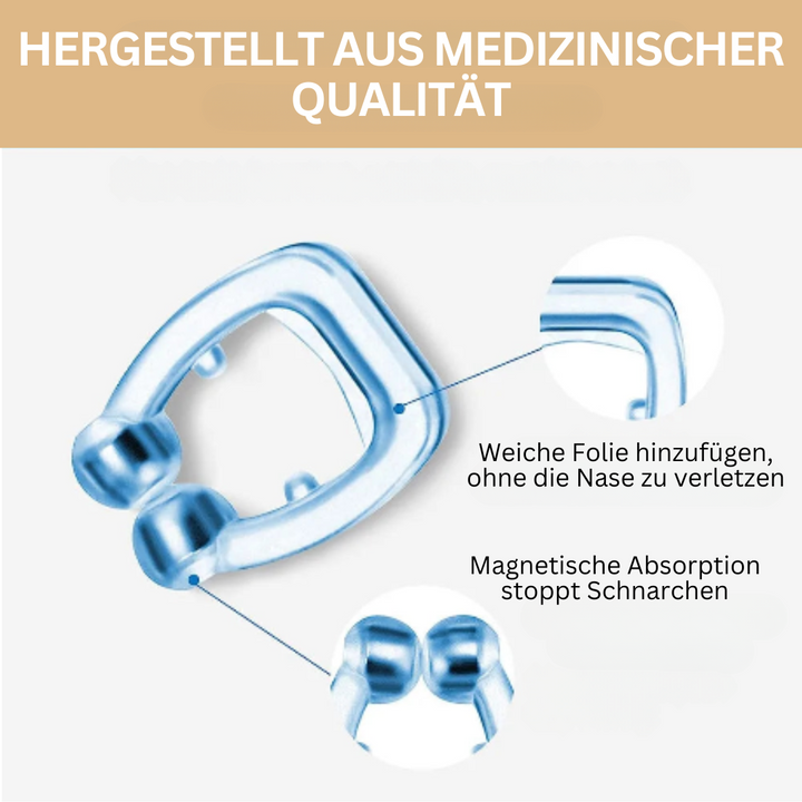 "Transparenter Anti-Schnarch-Nasenclip aus Silikon, schnarchreduzierend, öffnet Atemwege für bessere Luftzirkulation."