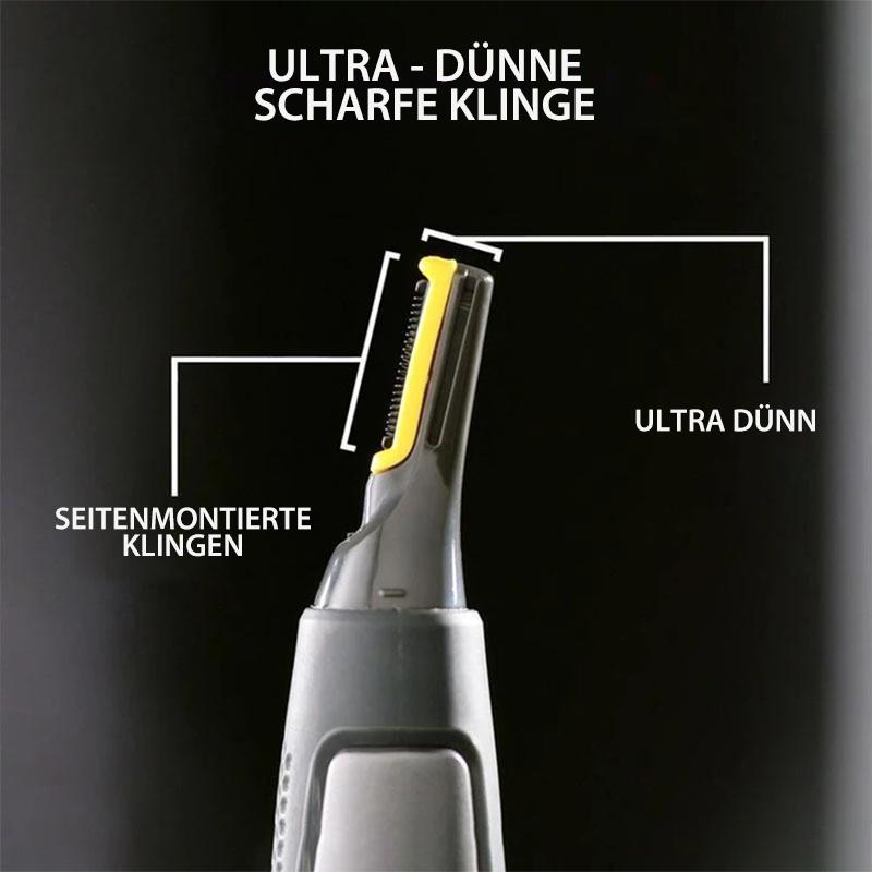 "Ultradünner Präzisionstrimmer für exaktes Schneiden mit titaniumbeschichteten Klingen, ideal für Detailpflege"