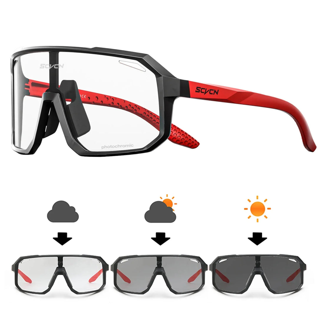 Unisex Radfahrer-Sonnenbrille mit UV400 Schutz, leicht und langlebig, ideal für Outdoor-Sport, modernen Look in Schwarz.