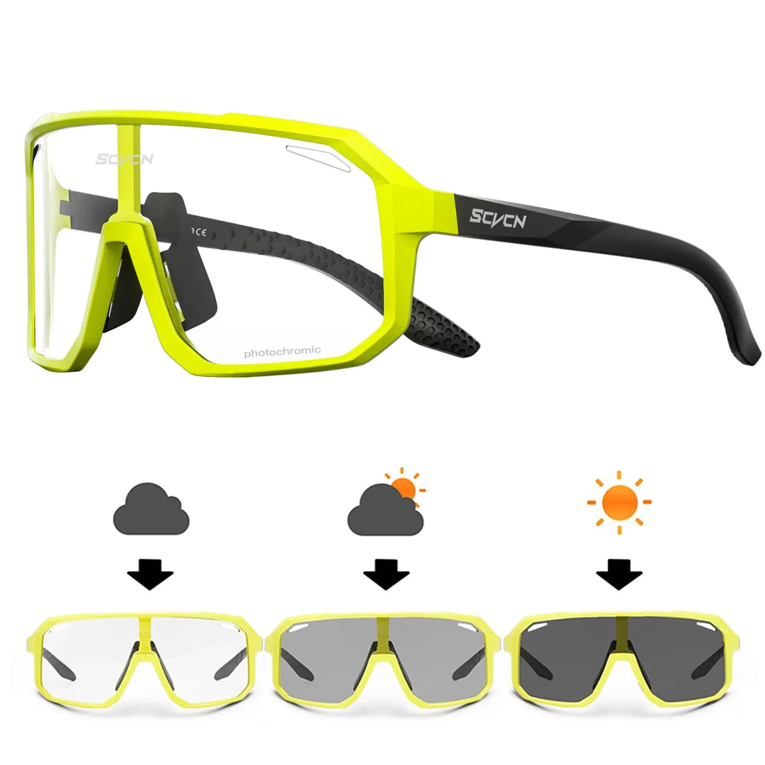 Unisex Radfahrer-Sonnenbrille mit UV400 Schutz, leicht und langlebig, ideal für Outdoor-Sport, modernen Look in Schwarz.