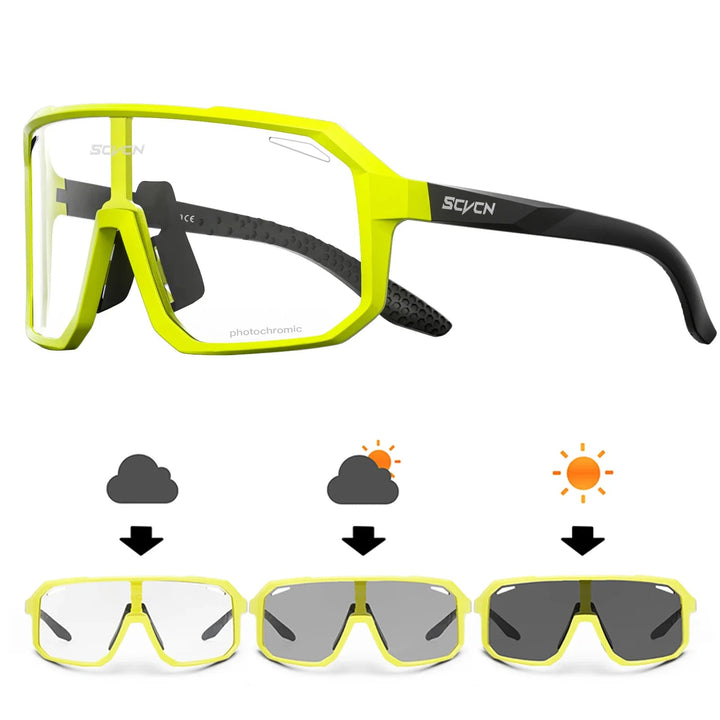 Unisex Radfahrer-Sonnenbrille mit UV400 Schutz, leicht und langlebig, ideal für Outdoor-Sport, modernen Look in Schwarz.