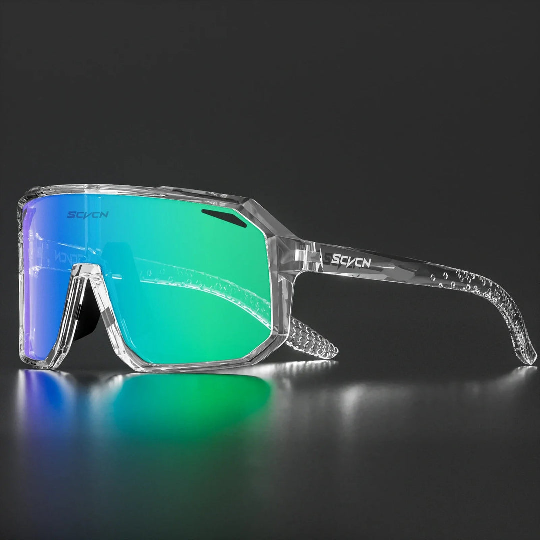 Unisex Radfahrer-Sonnenbrille mit UV400 Schutz, leicht und langlebig, ideal für Outdoor-Sport, modernen Look in Schwarz.