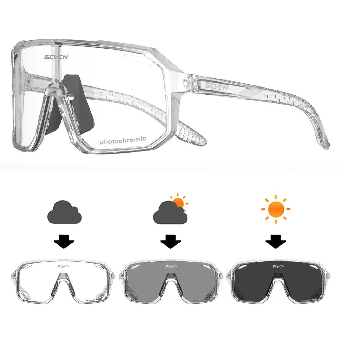 Unisex Radfahrer-Sonnenbrille mit UV400 Schutz, leicht und langlebig, ideal für Outdoor-Sport, modernen Look in Schwarz.