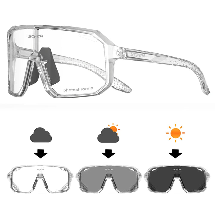 Unisex Radfahrer-Sonnenbrille mit UV400 Schutz, leicht und langlebig, ideal für Outdoor-Sport, modernen Look in Schwarz.