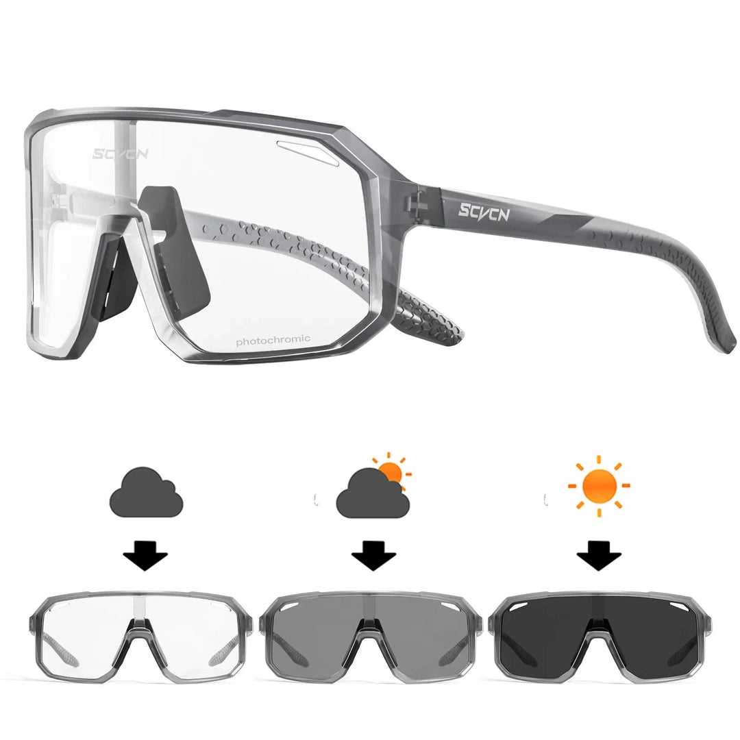 Unisex Radfahrer-Sonnenbrille mit UV400 Schutz, leicht und langlebig, ideal für Outdoor-Sport, modernen Look in Schwarz.