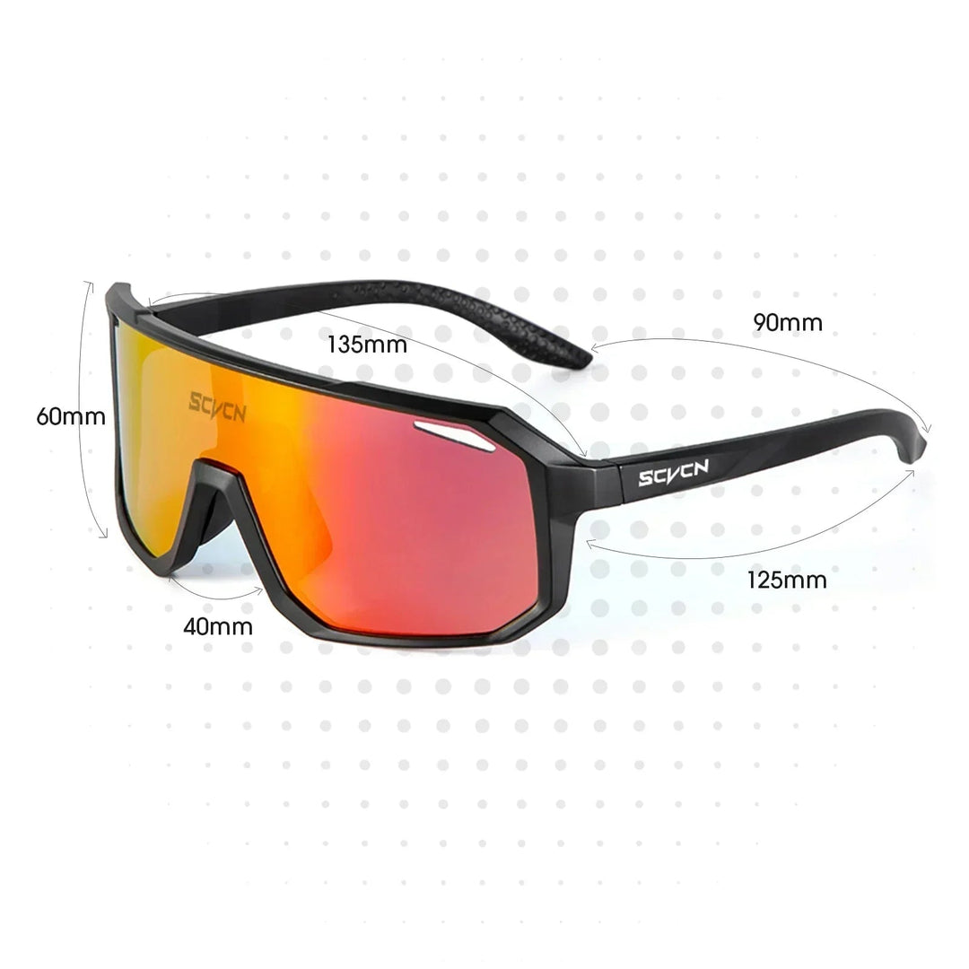 Unisex Radfahrer-Sonnenbrille mit UV400 Schutz, leicht und langlebig, ideal für Outdoor-Sport, modernen Look in Schwarz.