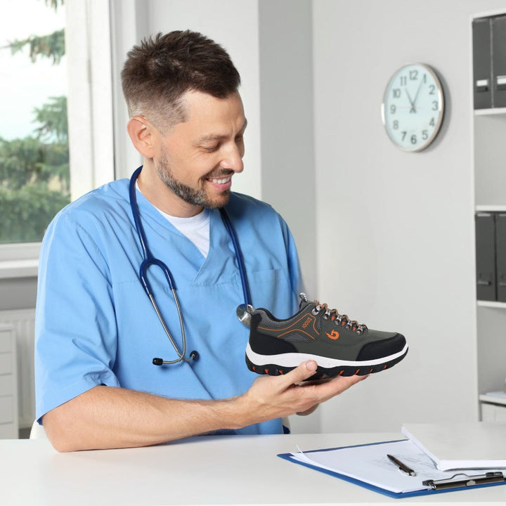 "Unisex Schuhe, ergonomisch, rutschfest, grau, flexibel, unterstützt Fußgesundheit, atmungsaktives Material, wasserdicht"