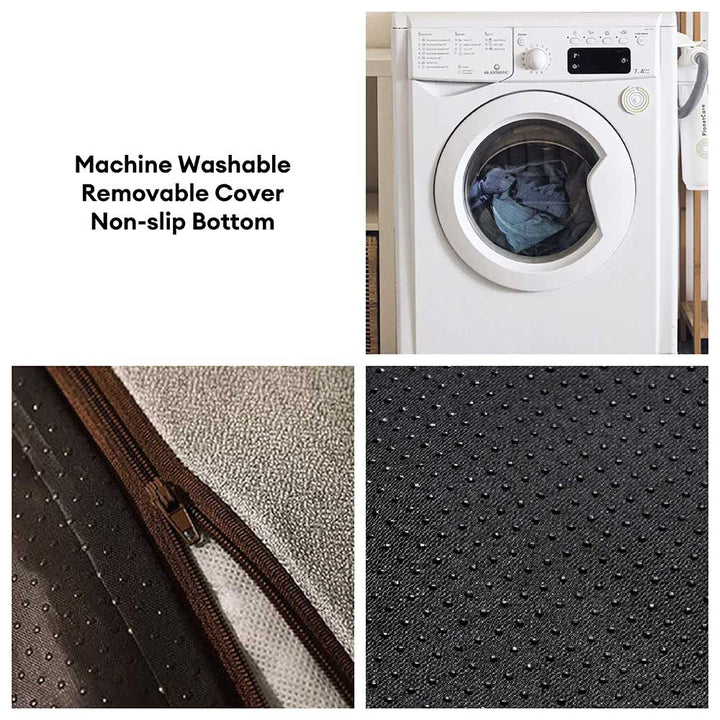 "Verdicktes waschbares Katzen-Hundebett, dick gepolstert, rutschfeste Basis, ideal für alle Jahreszeiten, braun, XL-Größe"