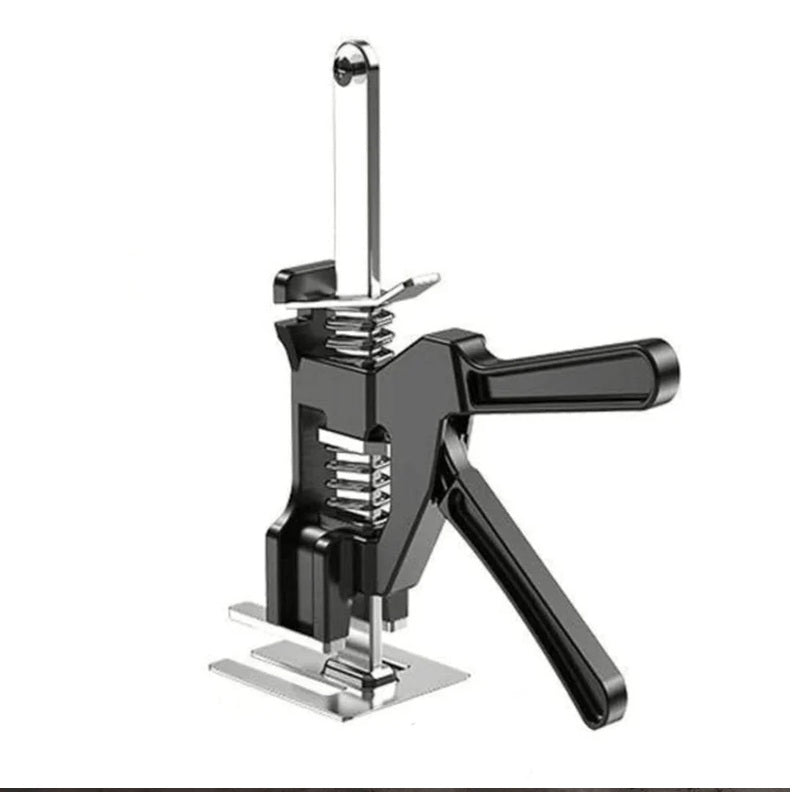 "Verstellbare Hebehilfe aus Stahl, ergonomisch, belastbar bis 150 kg, ideal für Bauprojekte, in elegantem Schwarz."