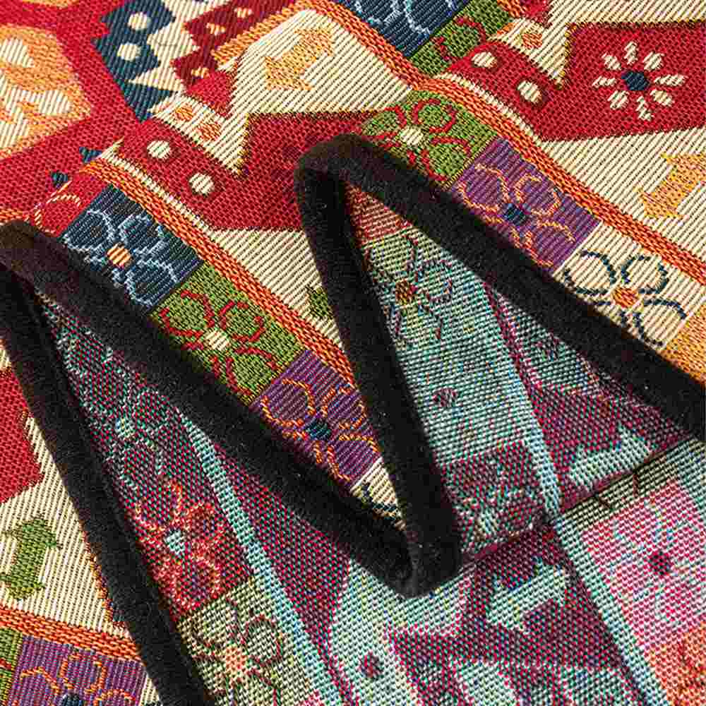 "Vielseitiger marokkanischer Jacquard-Überwurf, Sofabezug in Blau, Gelb, Rot; traditionelles Design, heimische Dekoration"