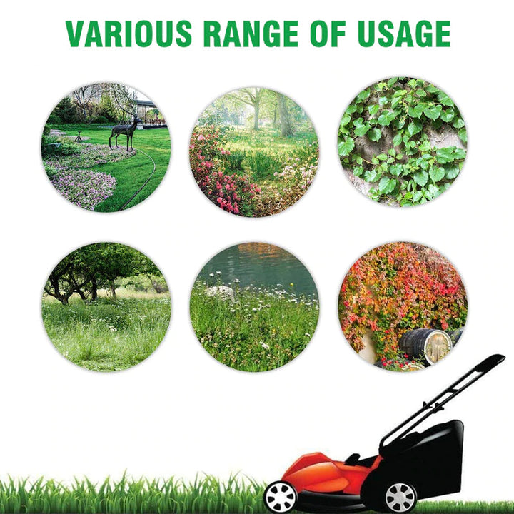 "Vielseitiger Trimmerkopf mit 6 Klingen, schneidet effektiv durch dickes Gras und Unkraut, ideal für Gartenarbeiten"
