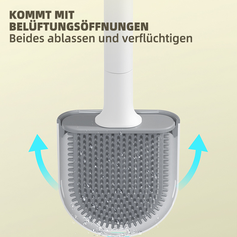 Wandmontierbare Toilettenbürste mit TPR Kopf, modernes Design, in verschiedenen Farben, für hygienische Badezimmerreinigung.