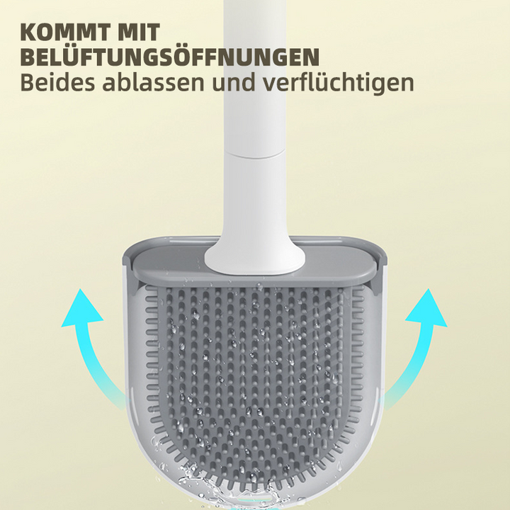 Wandmontierbare Toilettenbürste mit TPR Kopf, modernes Design, in verschiedenen Farben, für hygienische Badezimmerreinigung.