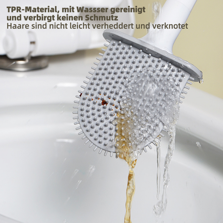 Wandmontierbare Toilettenbürste mit TPR Kopf, modernes Design, in verschiedenen Farben, für hygienische Badezimmerreinigung.
