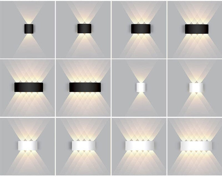 "Wasserdichte LED-Wandleuchte aus Aluminium, modernes Design, energieeffiziente Außenbeleuchtung, wetterfest, an Wand montier