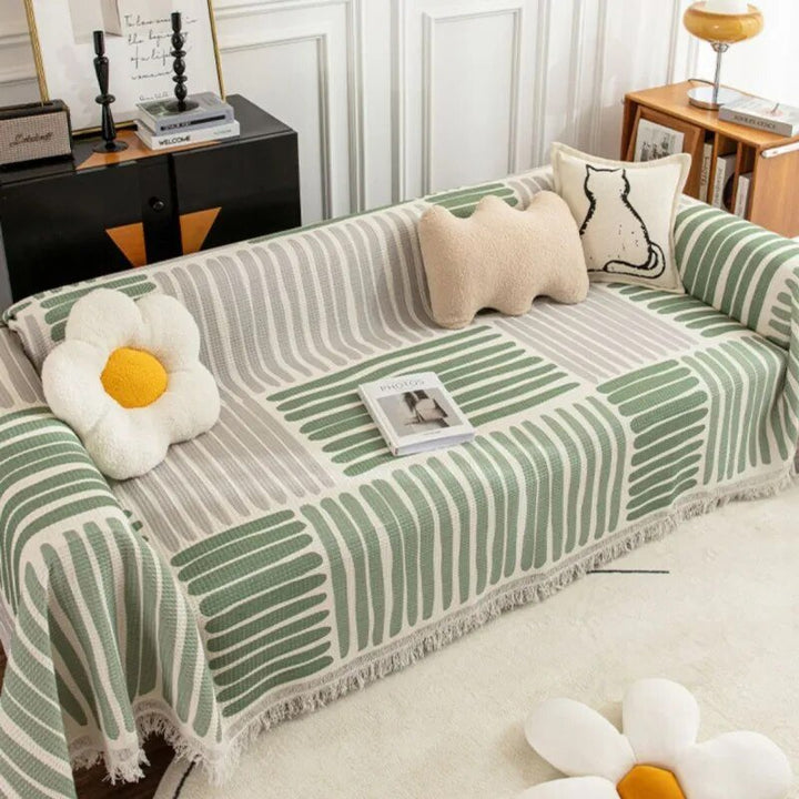 "Weiche Sofadecke mit abstraktem Muster, ideal für Wohnzimmer und Schlafzimmer, bietet Stil und Komfort in jedem Raum."
