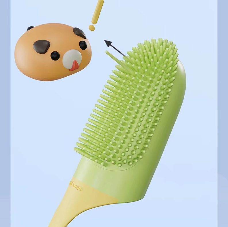 "Weiche TPR Zahnreinigungsbürste, sanfte Borsten, ergonomisch, in Gelb, Grau, Rosa, zur wirksamen Mundpflege"