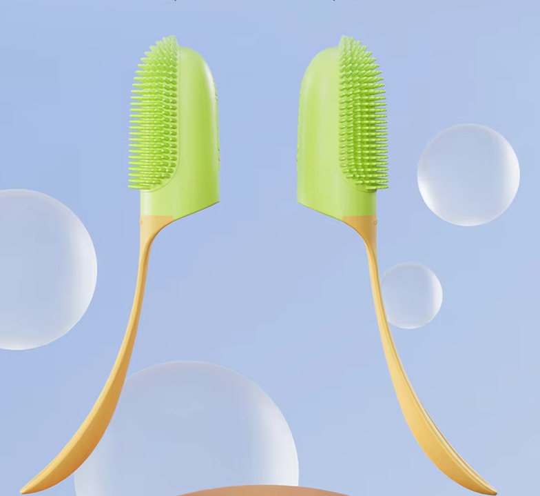 "Weiche TPR Zahnreinigungsbürste, sanfte Borsten, ergonomisch, in Gelb, Grau, Rosa, zur wirksamen Mundpflege"