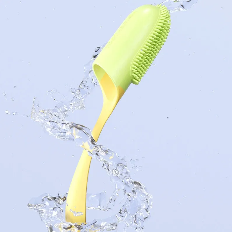 "Weiche TPR Zahnreinigungsbürste, sanfte Borsten, ergonomisch, in Gelb, Grau, Rosa, zur wirksamen Mundpflege"