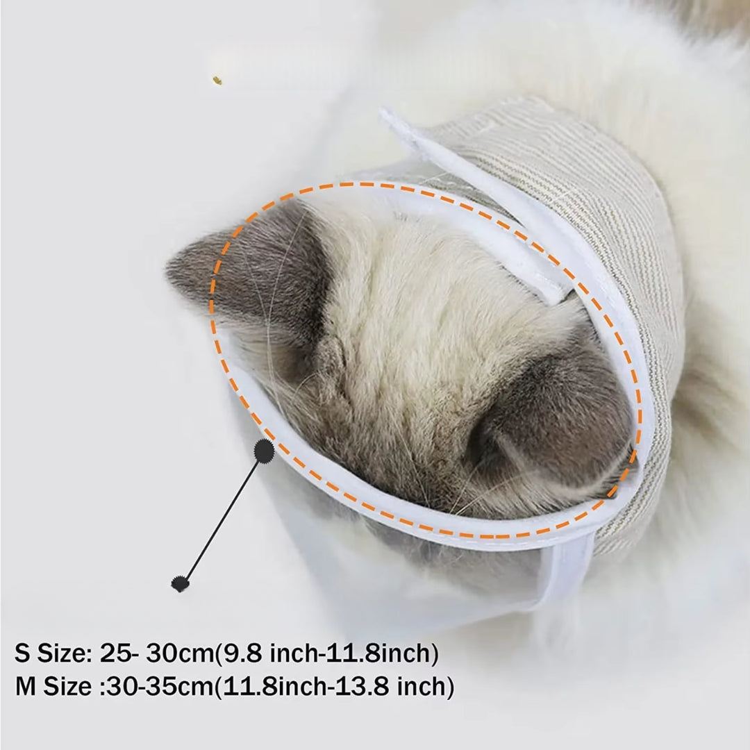 Weiche, verstellbare Katzen Halskrause Maske für optimalen Schutz; verhindert Kratzer, mit atmungsaktivem Stoff.