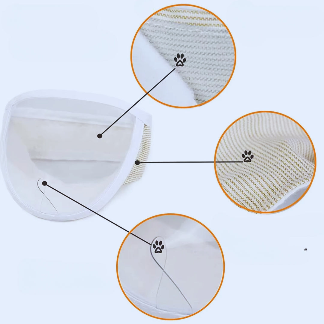 Weiche, verstellbare Katzen Halskrause Maske für optimalen Schutz; verhindert Kratzer, mit atmungsaktivem Stoff.