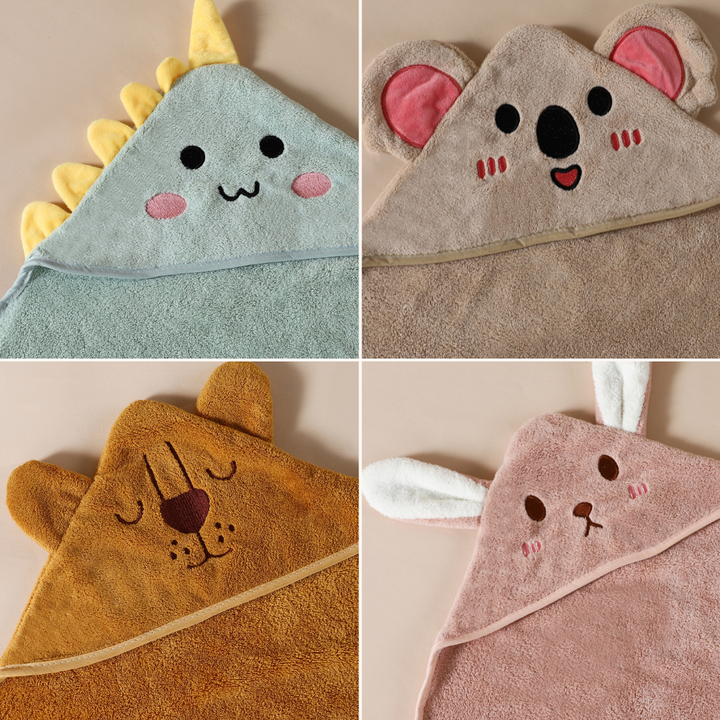 "Weiches Babybadetuch mit Ohren-Kapuze, saugfähiges Frottee, warm, schnell trocknend, ideal für Badespaß"