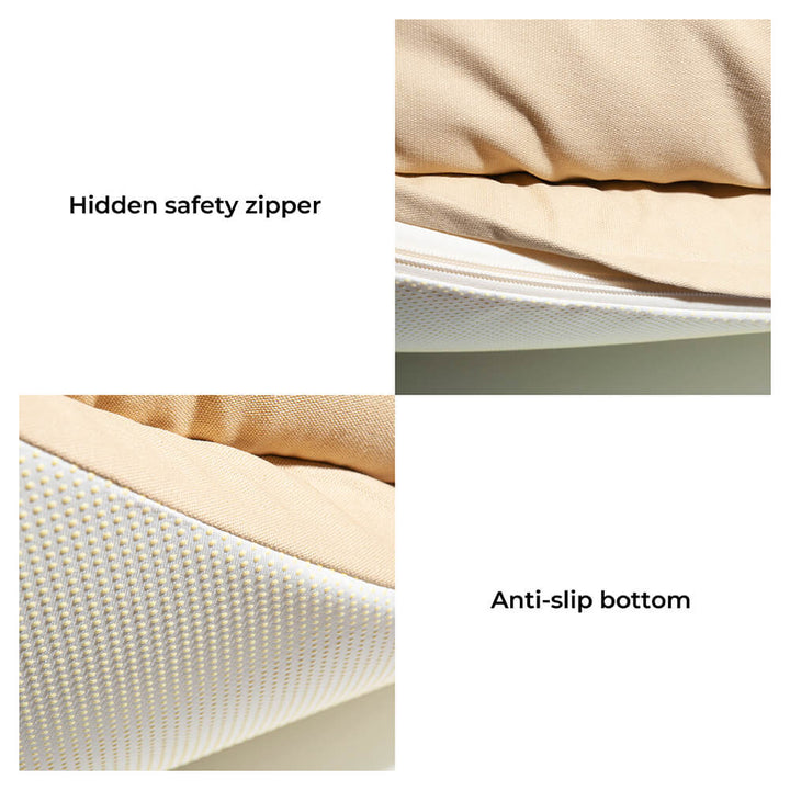 Weiches Katzenbett aus Baumwollsamt, rutschfest, waschbar, in Gelb, Grau, Grün. Rechteckige Form für höchsten Komfort.