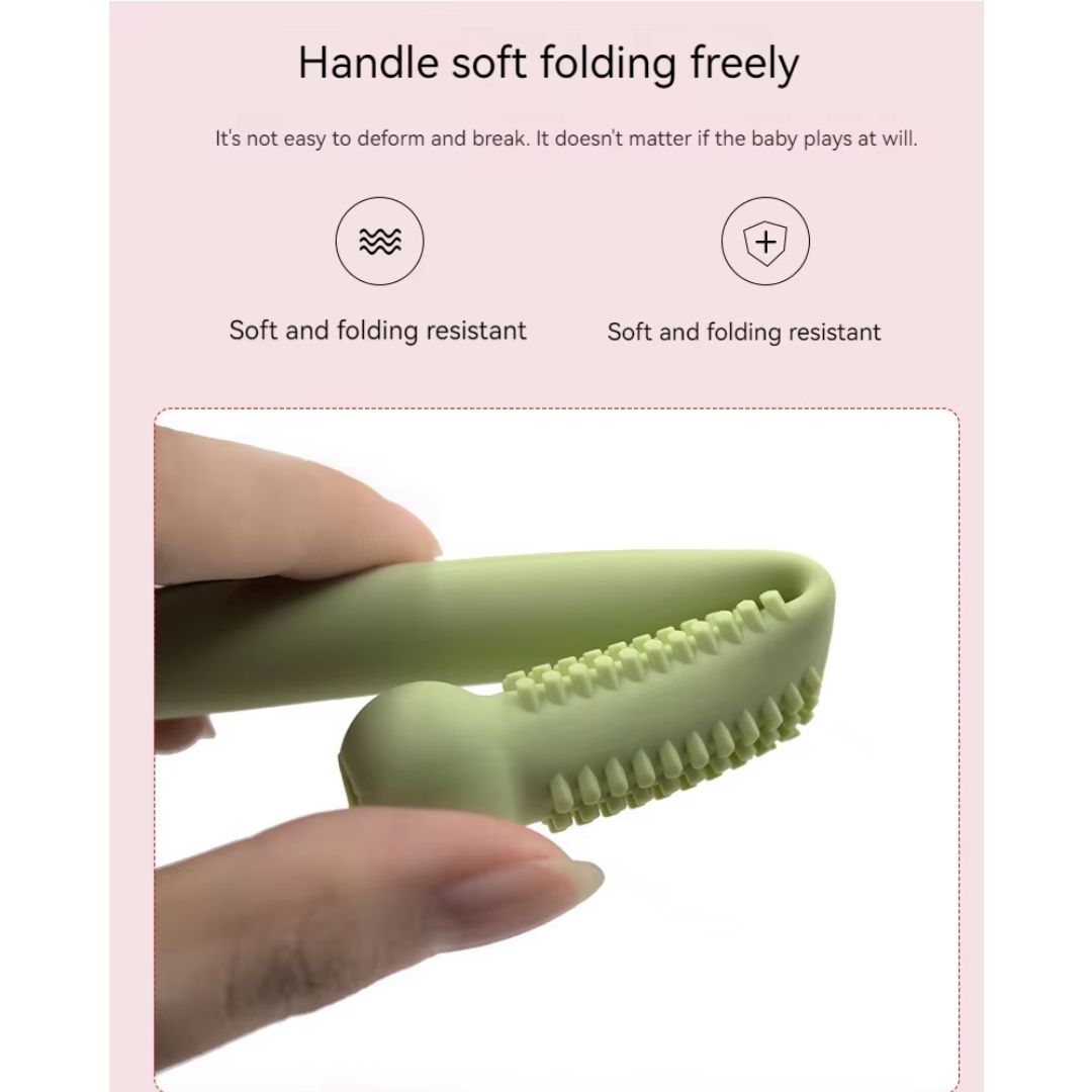 "Weiches Silikon-Beißröhrchen für Babys, sanft zum Zahnfleisch, in buntem Design, ideal für kleine Hände."