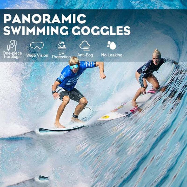 Weitwinkel-Schwimmbrille mit Antibeschlag, ergonomisches Design, großes Sichtfeld, ideal für Erwachsene, Unisex-Look.