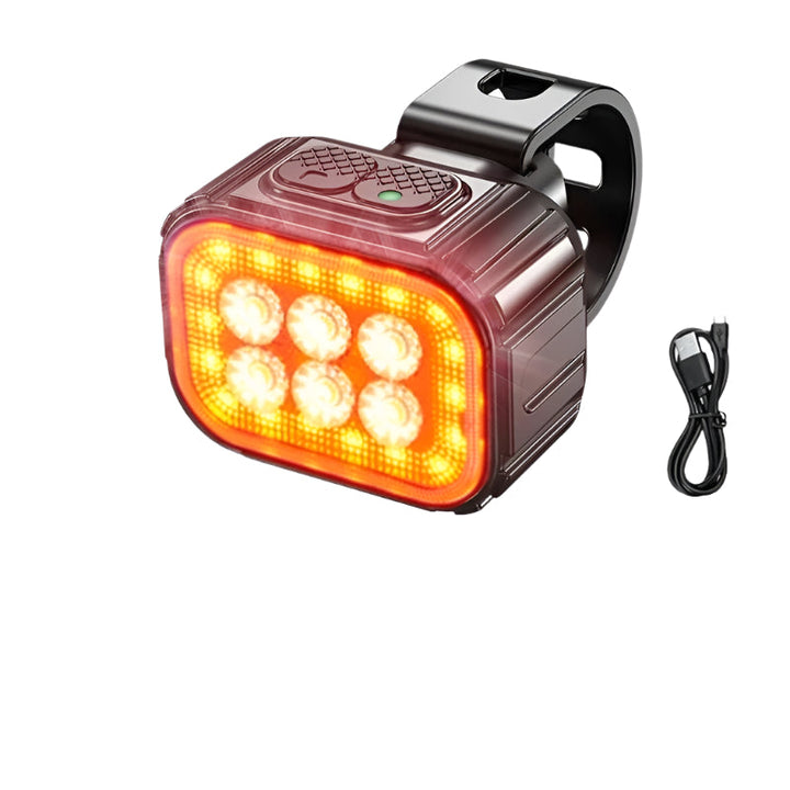 "Wiederaufladbare Fahrradlichter: Helles LED-Frontlicht und rotes Rücklicht mit 8/12 Modi, kompakt und wasserdicht."