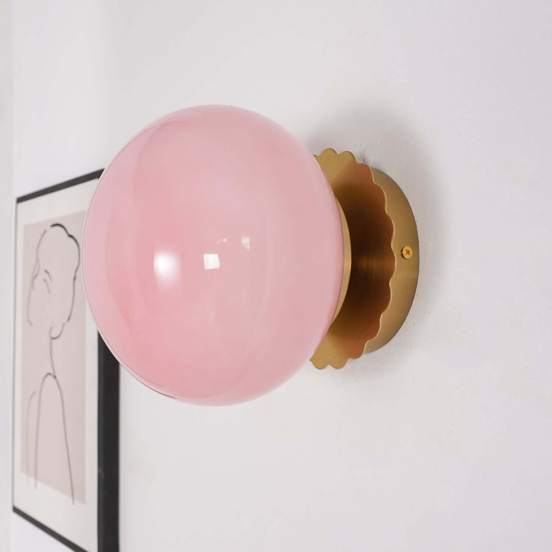 Moderne Rosa Glas Wandleuchte