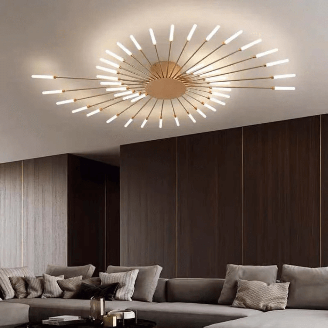 Grand plafonnier LED moderne en métal blanc acrylique