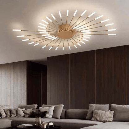 Grand plafonnier LED moderne en métal blanc acrylique