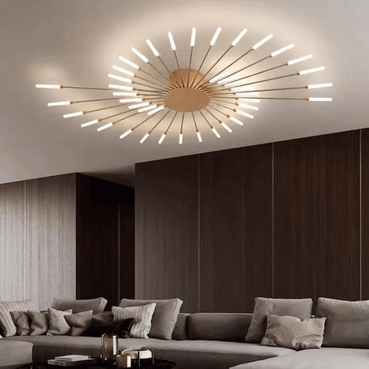 Grand plafonnier LED moderne en métal blanc acrylique
