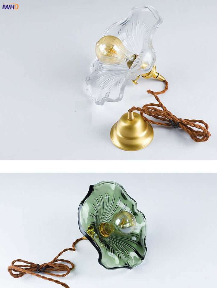 LED-Hängeleuchte, Buntglas & Kupfer - Modernes Design