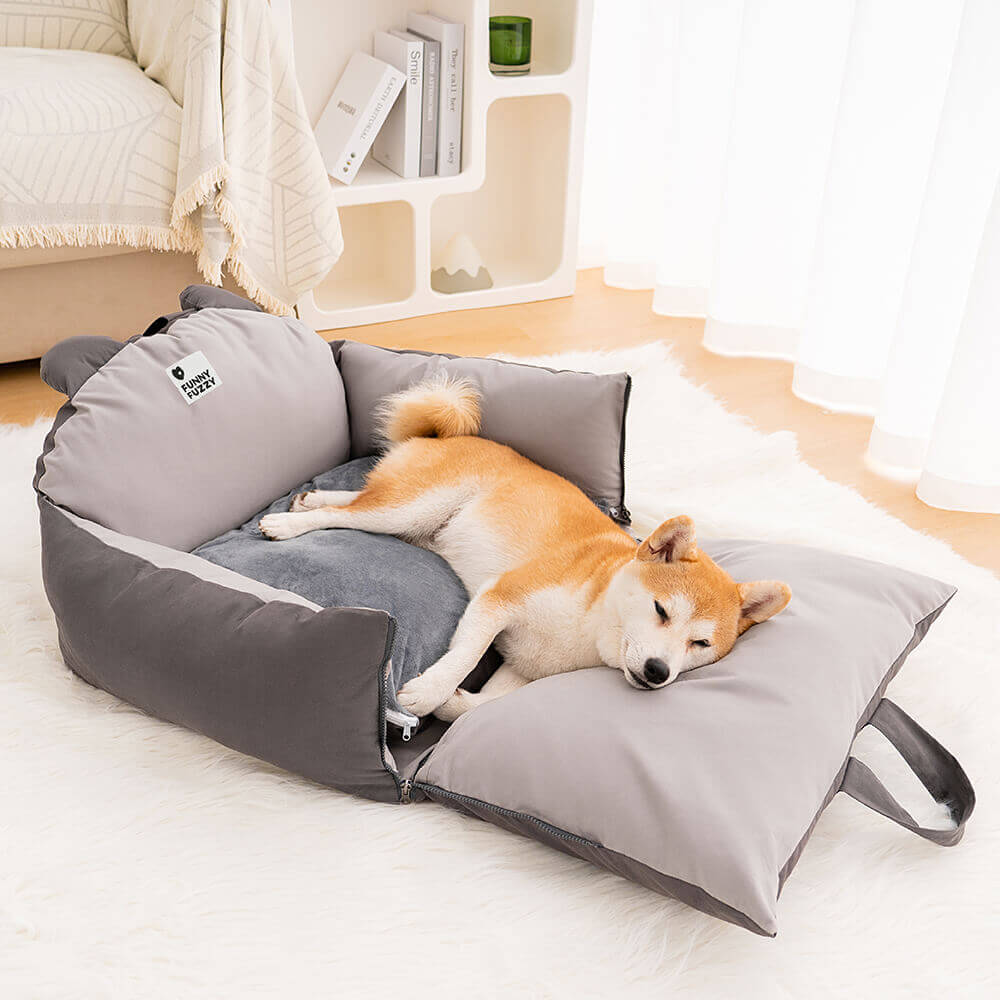 Panier de voiture sécurisé pour chien avec coussin de protection