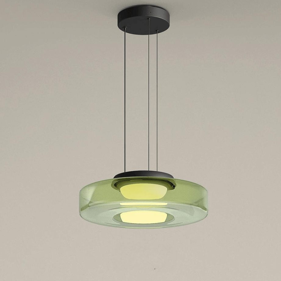 Moderne Glas-Hängeleuchte im Bauhaus-Stil