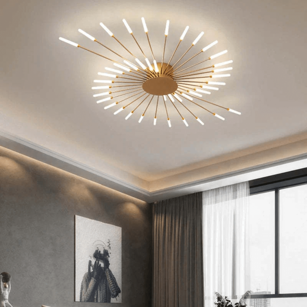 Grand plafonnier LED moderne en métal blanc acrylique